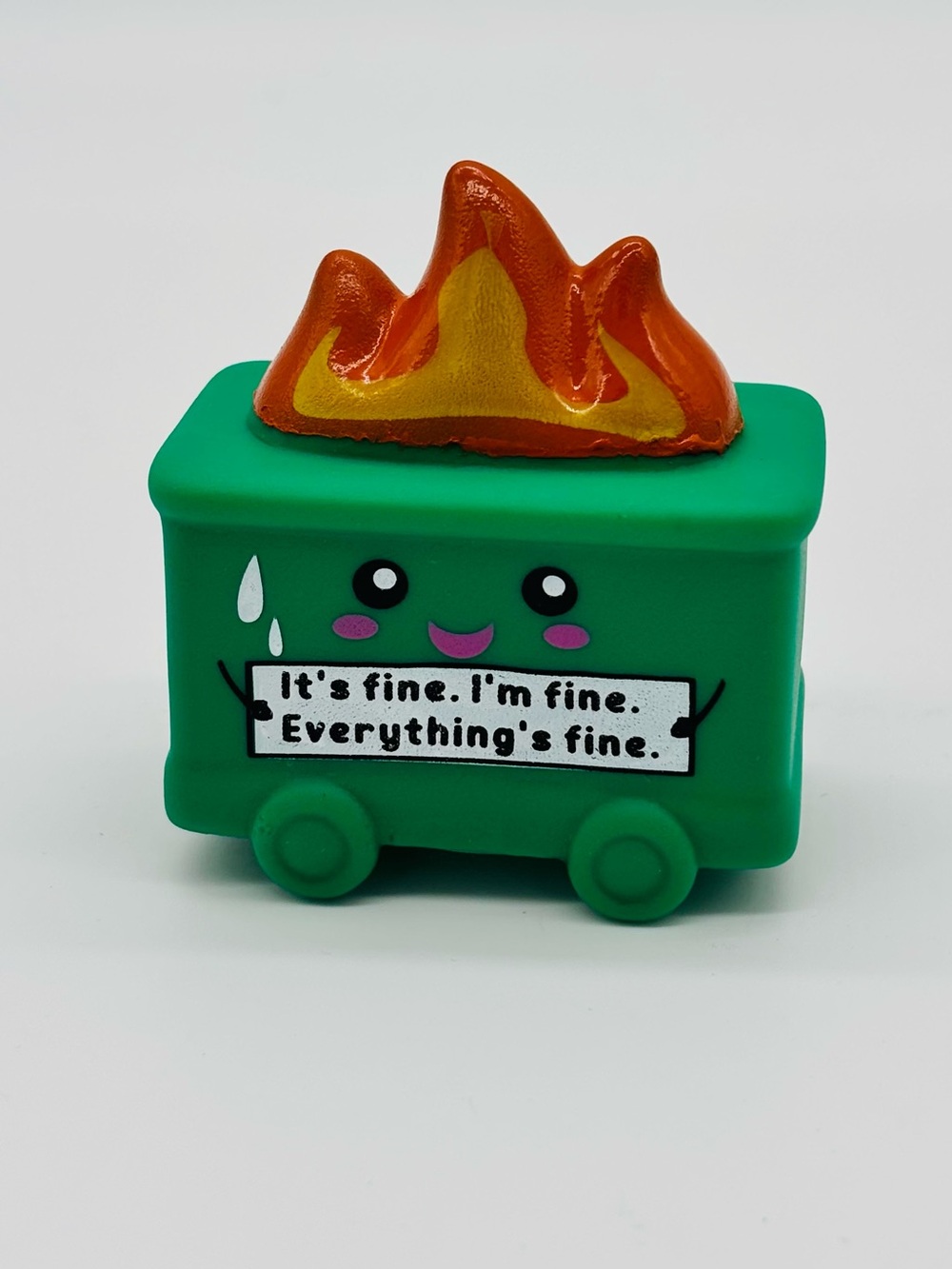 Support Mental Health Awareness - Green Cartoon Dumpster Fire Novelty Item